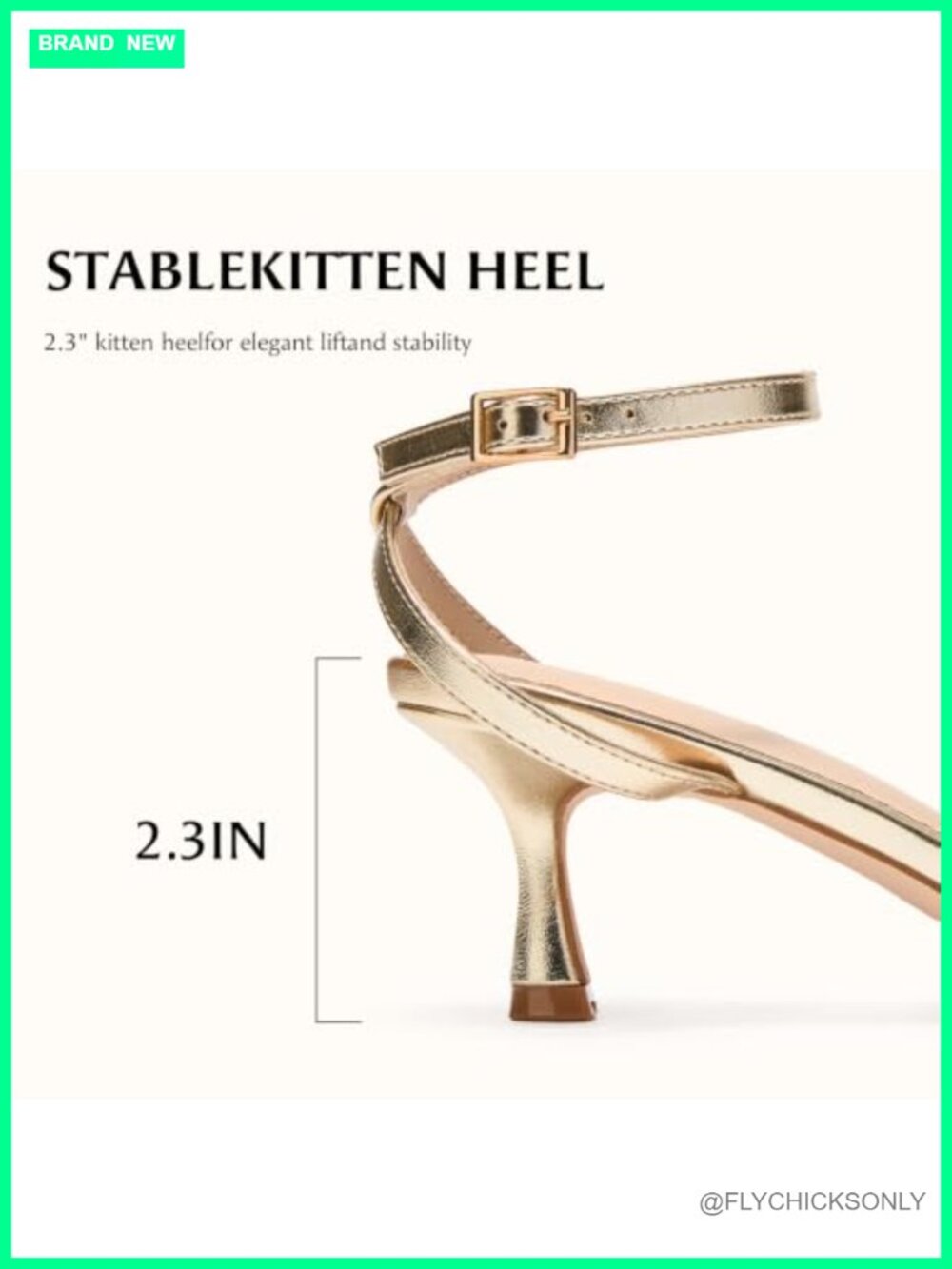 Strappy Kitten Heel Sandals Square Open Toe Ankle Strap 2.3 Inch Heels - Picture 6 of 6